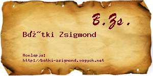 Bátki Zsigmond névjegykártya
